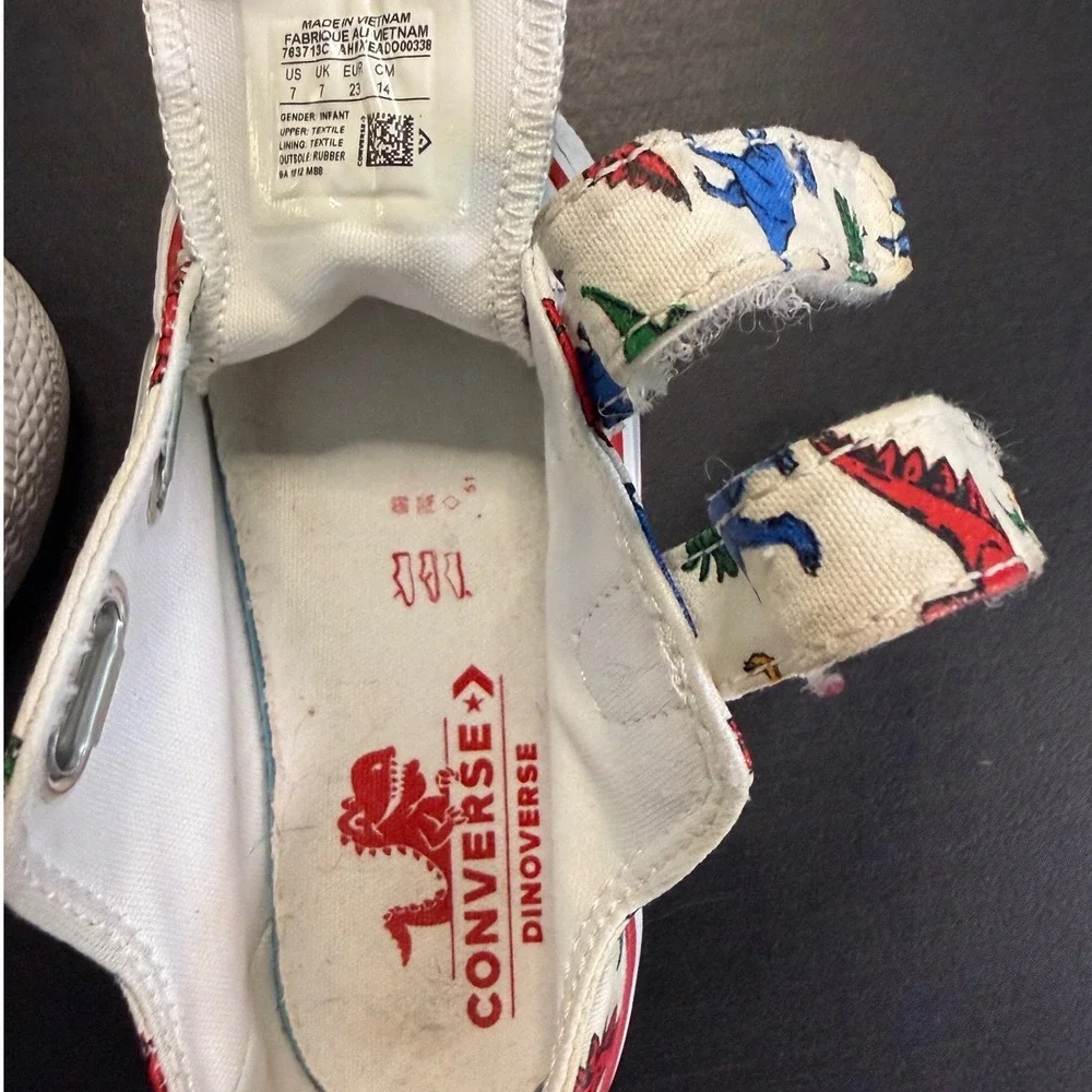 Converse Chuck Taylor All Star Dinoverse Infant Shoes 763713C White Multi Size 7